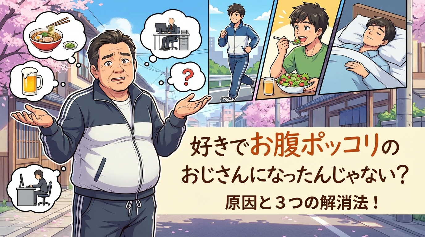 好きでお腹ポッコリのおじさんになったんじゃない?原因と3つの解消法!