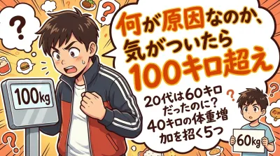何が原因なのか、気がついたら１００キロ超え２０代は６０キロだったのに？40キロの体重増加を招く5つの理由