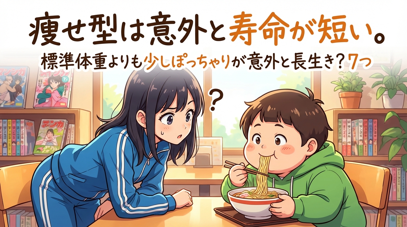 痩せ型は意外と寿命が短い。標準体重よりも少しぽっちゃりが意外と長生き？7つの理由を徹底解説！