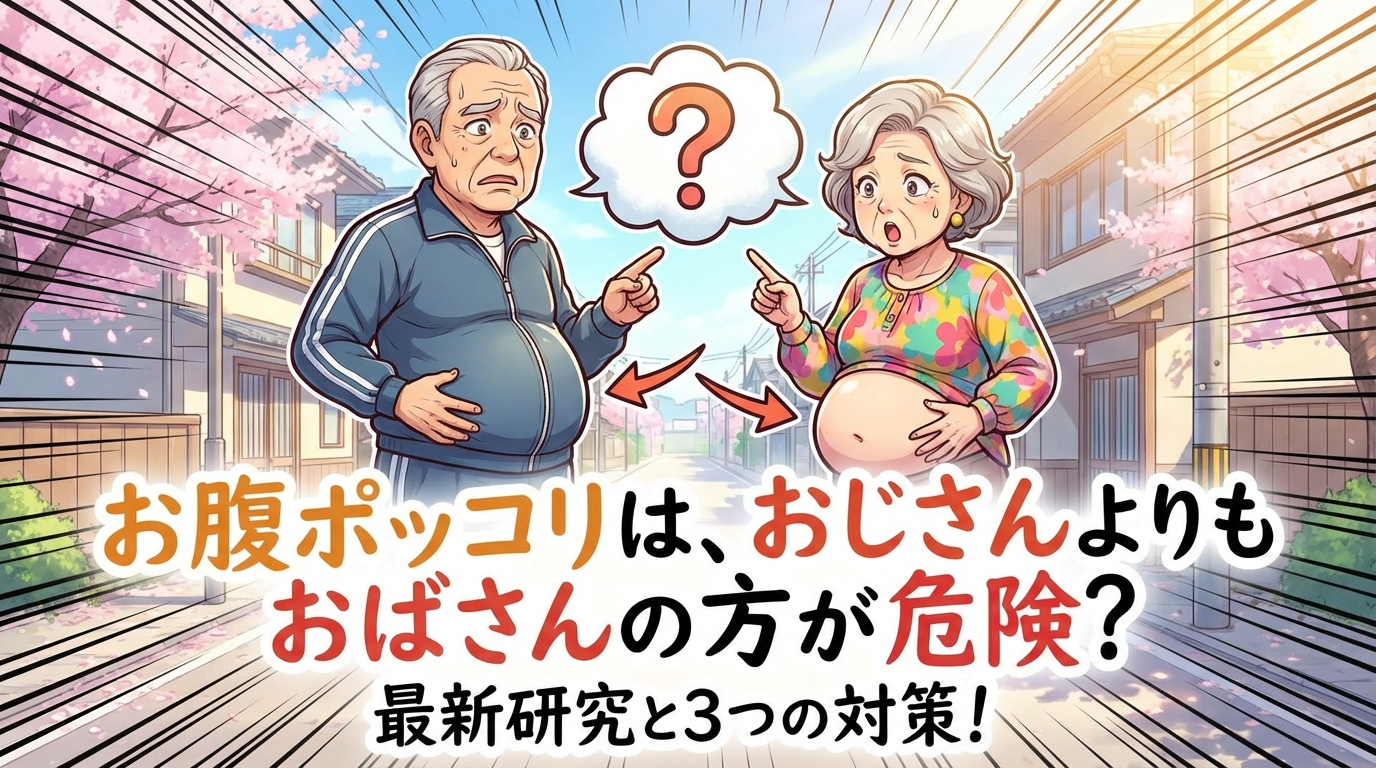 お腹ポッコリは、おじさんよりもおばさんの方が危険？最新研究と3つの対策！