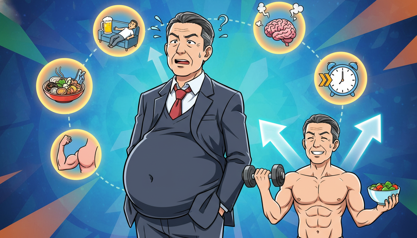 なぜ年齢を重ねるとお腹が出てしまうのか