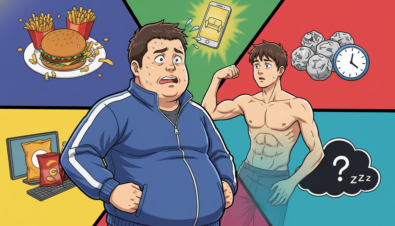 摂取カロリーの長期間にわたる超過と生活環境の変化が主な理由です