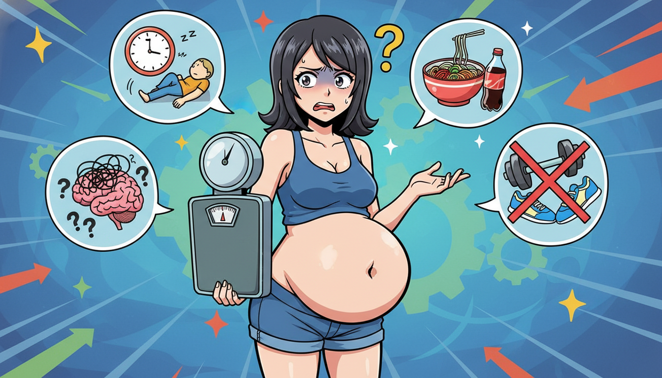 体重が増えていないのにお腹だけが出てしまう4つの理由