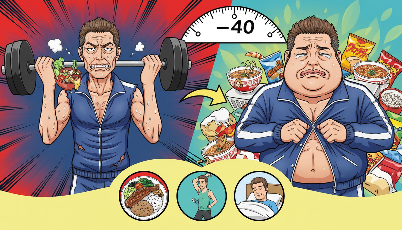 40代男性のダイエット成功の鍵は「極端な制限を避けた生活習慣の改善」にあります