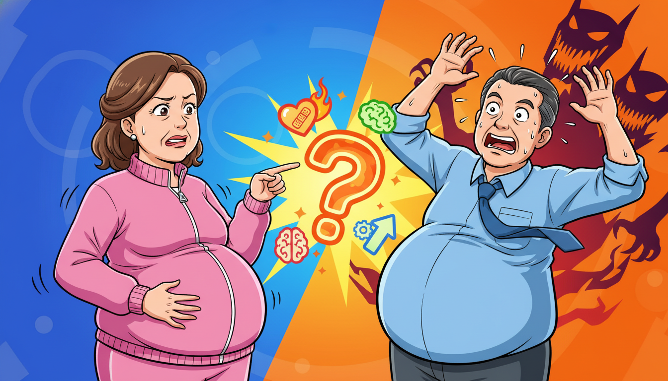 実は男性のポッコリお腹のほうが重篤なリスクに繋がりやすいんです