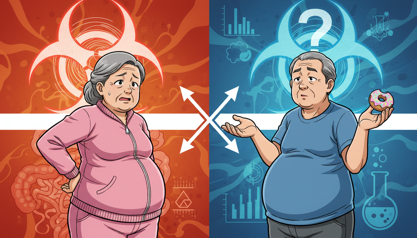 なぜ男女でポッコリお腹の原因や危険度が違うのでしょうか？